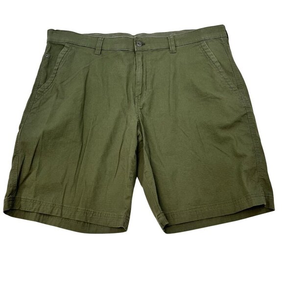 WP Waterproof Men’s Ribbed Green Flat Front Shorts Size 40 Waist - Picture 1 of 9